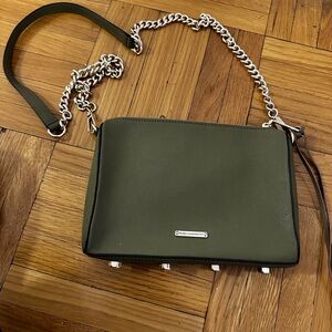 Rebecca Minkoff Green Crossbody Bag with Silver Chain